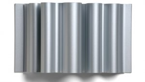 curved silver dimensional metal panel